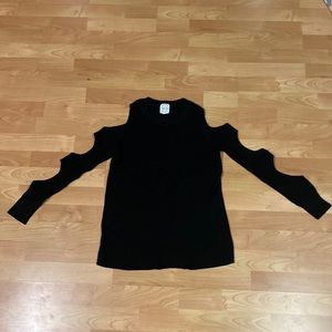 Hippie Rose Black Open Shoulder Sweater